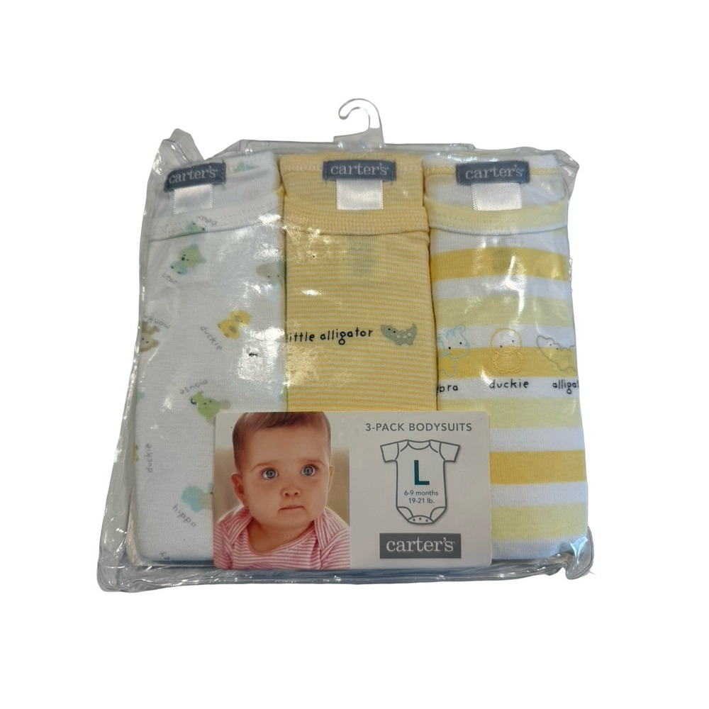 Vintage Carter's 3 Pack Bodysuits 6-9 months Little alligator ducks new in packa